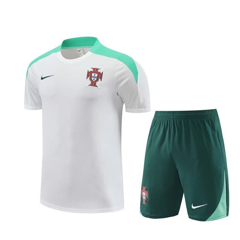 AAA Quality Portugal 24/25 White/Green Training Kit Jerseys